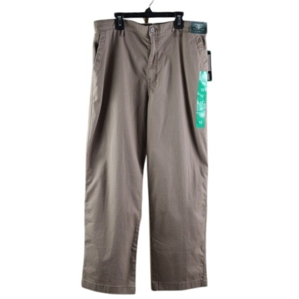 G.H. Bass & Co Womens Chino Ankle Pant Brown Straight Leg Size 12 NWT